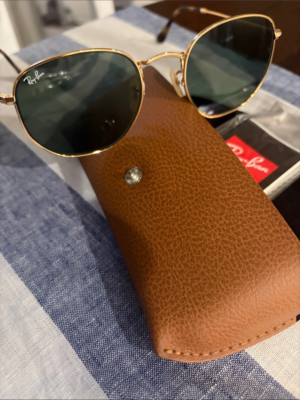 Sunglasses case on table